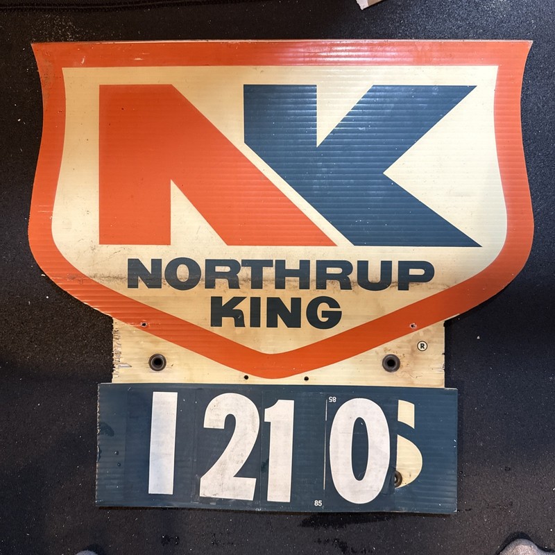 Vintage Northrup Die-cut King Seeds Seed Corn Farm Field Advertising Sign