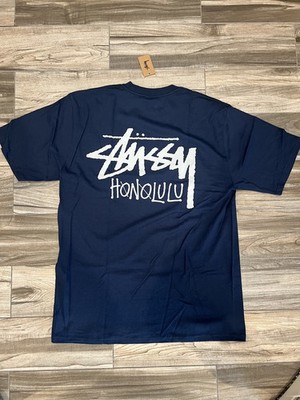 Stussy Honolulu Chapter Tee T-Shirt Navy Blue Large  NWT