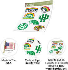 University Of Hawaii Flying Rainbow UH Logo Decal - Bumper Sticker For Car, Laptop, Cooler | 4.5" X 3.25" Vinyl