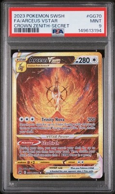 Arceus VSTAR PSA 9 Gold GG70/GG70 Crown Zenith Pokemon Card Full