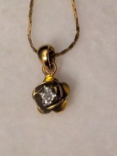 Gold Tone Necklace On 16" Chain Vintage 