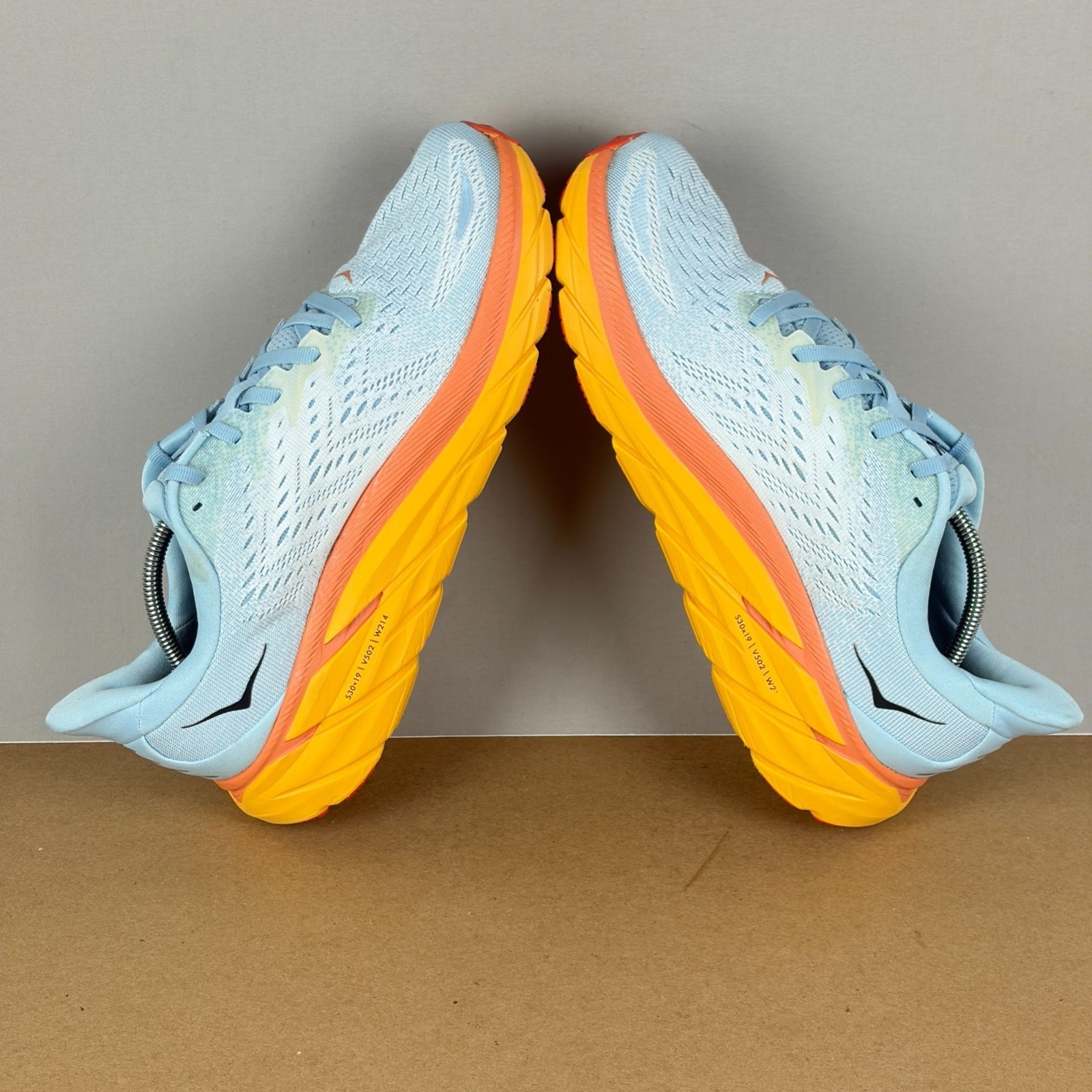 Hoka Clifton 8 Athletic Running Shoes Womens 10 Blue Orange Low Top Lace Up thumbnail 6