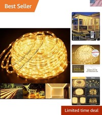 Connectable 66FT LED Rope Lights Outdoor Indoor Warm White Waterproof Decor