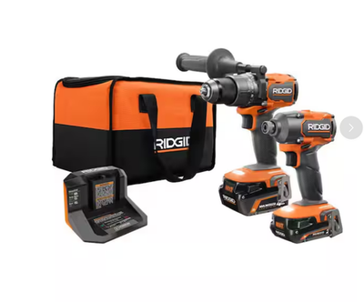 #ad RIDGID 18V Brushless Cordless 2 Tool Combo Kit with Hammer Drill Impact Driver $149.99