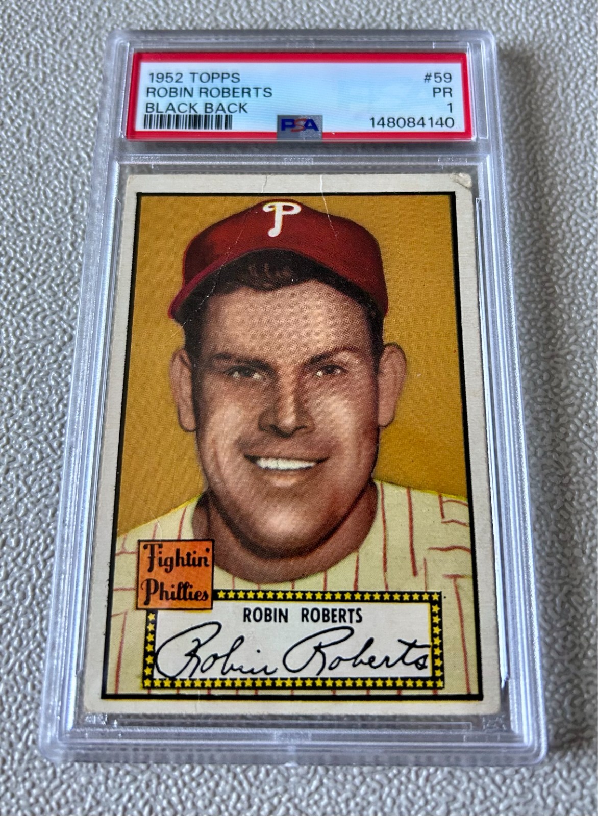 1952 Topps Robin Roberts #59 PSA 1 Black Back Phillies