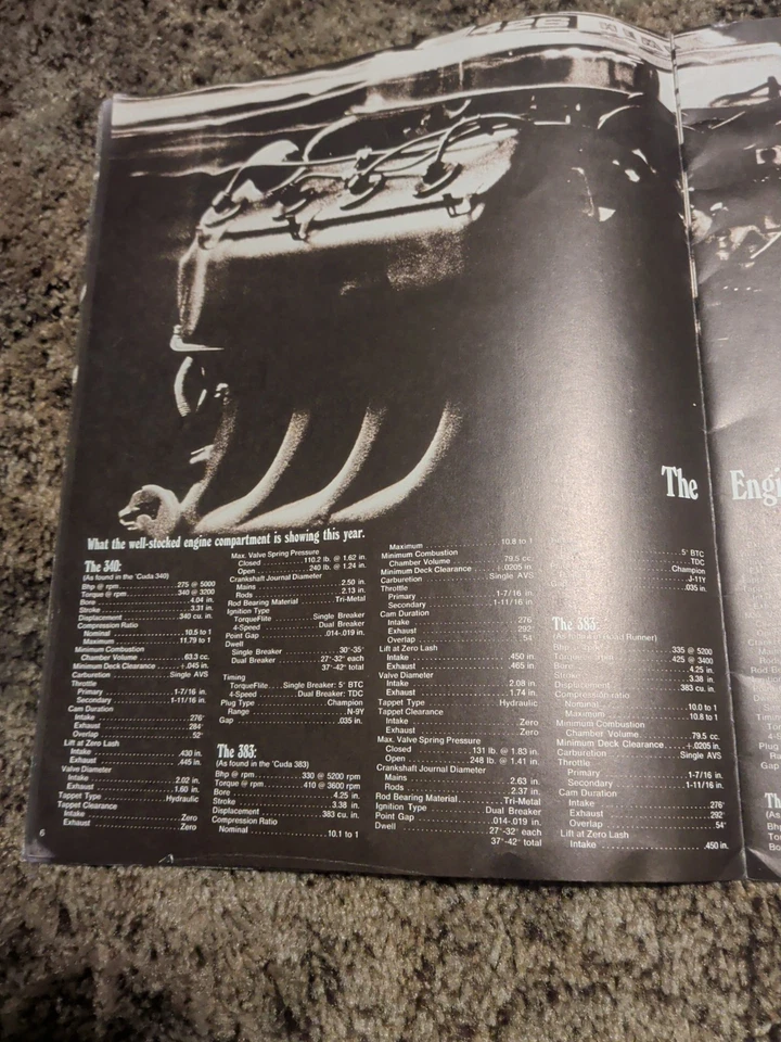 *** Folleto de ventas de lujo de alto rendimiento Plymouth Motion Vol II Barracuda GTX* Foto 4 de 4