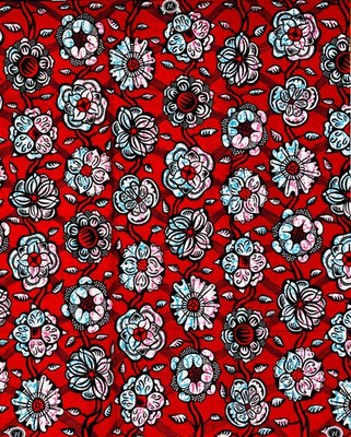African Fabric/ Ankara - Red, Blue, Pink, Navy  Zafi Ne, Amma Kyau', 1 YARD