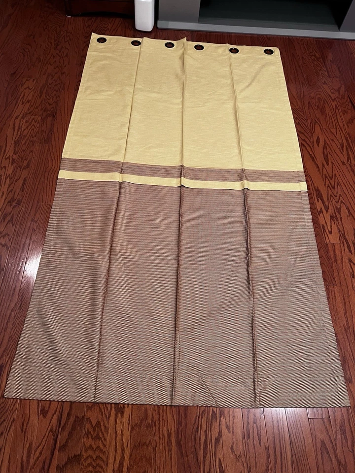 "2 paneles de cortina Waverly Williamsburg dorados/rojos sólidos/mini cuadros 50 X 84""" Foto 2 de 4