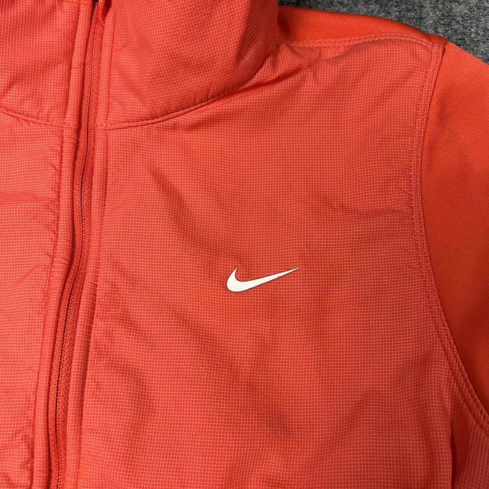 Nike Therma-Fit куртка женщин XS оранжевый полный молнии работает флис Athletic трек - Изображение 3 из 4