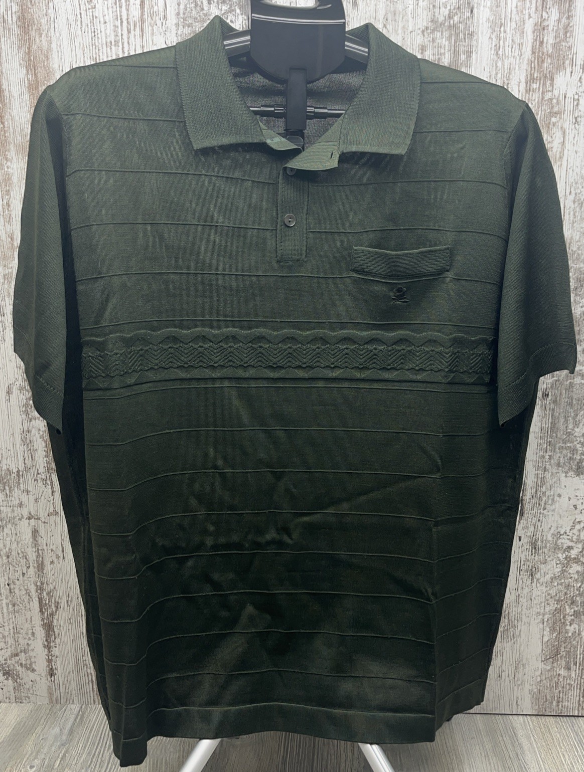 Vintage 80’s Montagut Paris Men's Polo Shirt Sz 7/180 XXL Made in France Green 