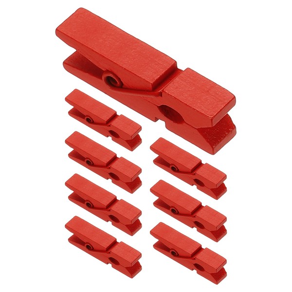 WäScheklammern Holz 0.7*3.5Cm, Mini Bunte HolzwäScheklammern 100 StüCk, Rot-image