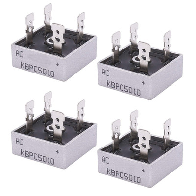 4Pcs KBPC5010 Bridge Rectifier AC to DC 1000V 50A Full Wave Single Phase Metal H