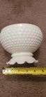 2  antique Vintage Hobnail  Lamp Shade Milk Glass Ruffled 5 1/2 "  double pieces