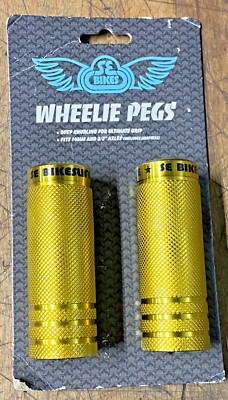 SE Bikes Wheelie Axle Pegs  35 x 98 3/8''-14mm Gold - New