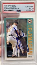 MIKE FLANAGAN Baltimore Orioles 1992 Fleer #7, PSA/DNA Autographed Signed Card
