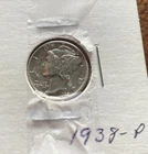 1938 P Mercury Dime Coin - Nice Coin. Silver Melt Value $1.83 ~ Free Shipping ~