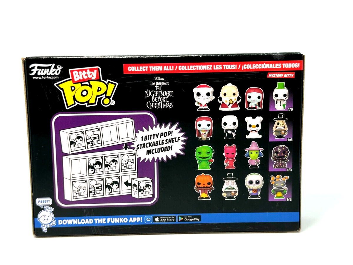 Funko Bitty Pop! L'Étrange Noël De M. Jack - Pack 4 Mini-figurines 2,2 Cm - Santa Jack, Sandy Claws, Vampire Teddy, Et Mystère - Collection