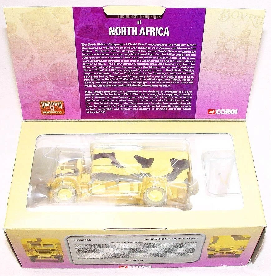 Corgi World War II 1:50 British Army BEDFORD QLD NORTH AFRICA Supply Truck MISB! - Image 3 of 4