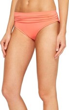 La Blanca X1541 Island Goddess Shirred Band Hipster Bikini Bottom, Coral Reef 12