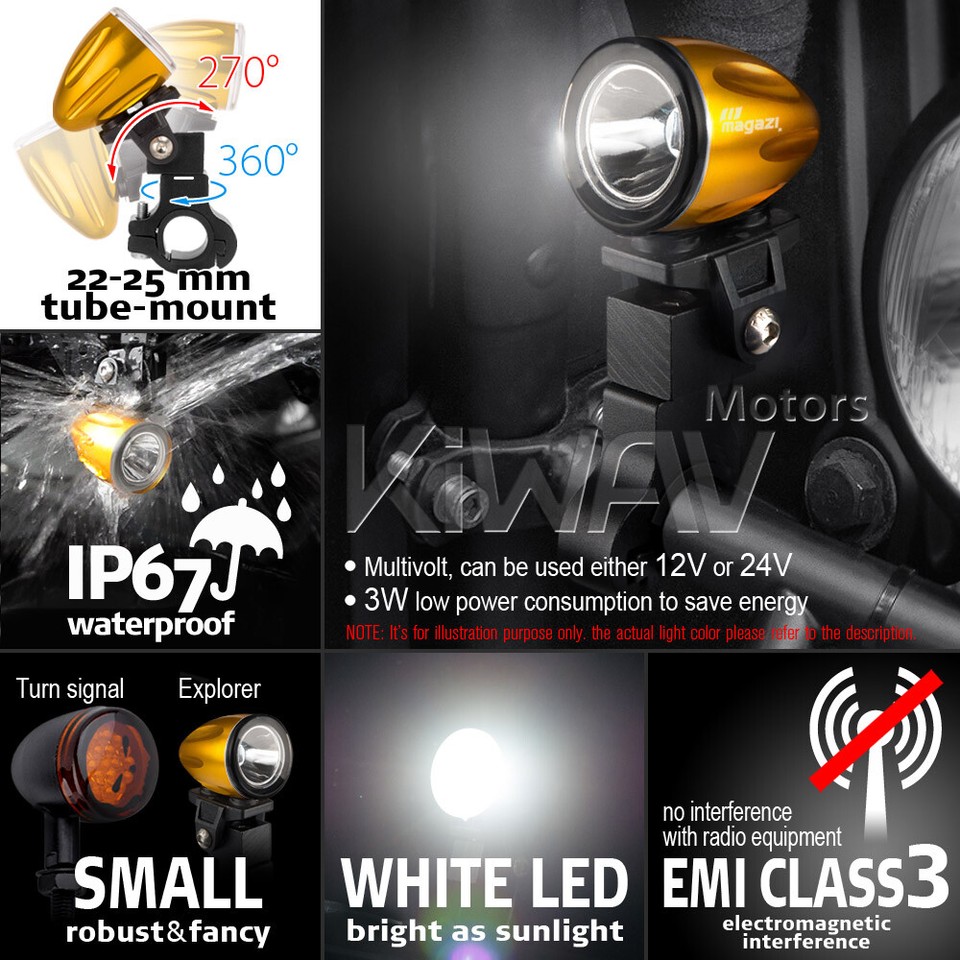 mini LED lampe spot feu de route d'or 2225mm dia. bumper pour Land