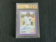 2020 BOWMAN JASSON DOMINGUEZ CHROME PURPLE REFRACTOR 149/250 BGS 9.5/10 GEM MINT