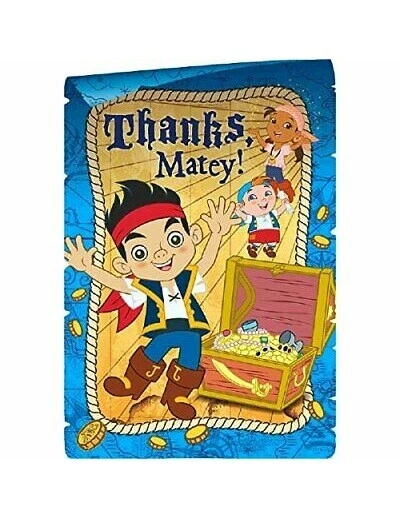 Jake and the Never Land Pirates Thank You Postcards, Notes, 8 Ct, Seals, Red Env - Image 2 of 4