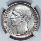 1927, Kingdom of Italy, Victor Emmanuel III. Silver 10 Lire Coin. NGC MS-63!