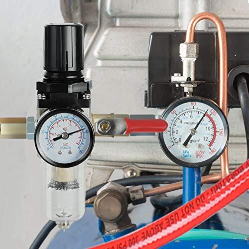 1/4 Inch Air Compressor Filter Regulator Combo Water Oil Separator With Pressure