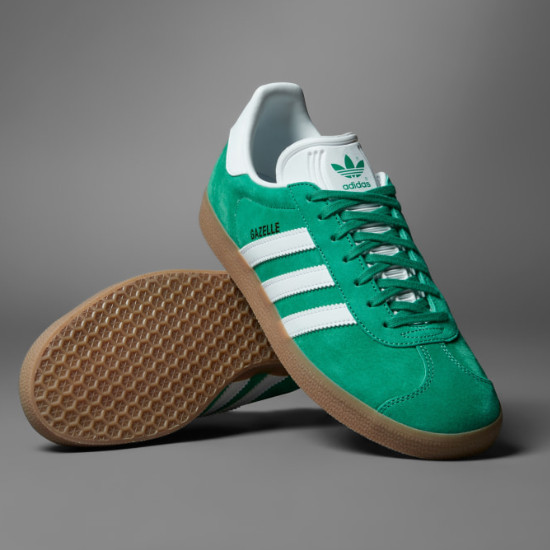 Мужские кроссовки Adidas Gazelle Originals, цвет зеленый/Резинка - IG0671, Доставка ускоренная