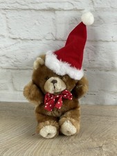 Vtg 1989 American Greetings 8  Honey Love Teddy Bear Plush Stuffed Santa Hat Toy