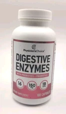 Physician's Choice DIGESTIVE ENZYMES - 180 Caps Physicians Probiotics *02.2027*