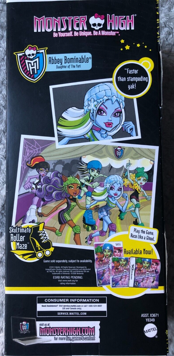Monster High Skulltimate Roller Maze Abbey Bominable Skate Doll