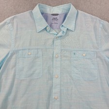 Izod Saltwater Shirt Mens Large Light Blue Relaxed Classics Button Up Two Pocket
