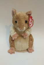 Vintage Ty Beanie Babies PELLET the tan  white HAMSTER Retired 2000