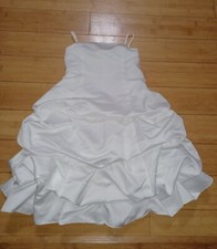 Davids Bridal Flower Girl White Dress with Pick Up Skirt Size 2T