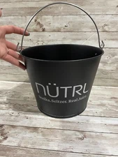 Set of 5 NUTRL Iconic Black Ice Bucket Barware Tip Jar w/ Handle