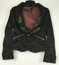Vintage & Rare Diesel Womens Motorcycle Moto Crop Black Leather Goth Jacket Sz M
