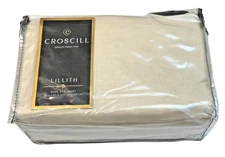 Croscill Lillith King Bed Skirt 79" x 82" 100% Cotton  15.5" Drop Ecru (Cream)