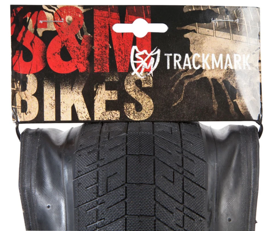 S&M BIKES TRACKMARK TIRE 1.75 20 INCH 20" BMX DIRT TRACK RACE FOLDING BLACK  - Image 2 of 2