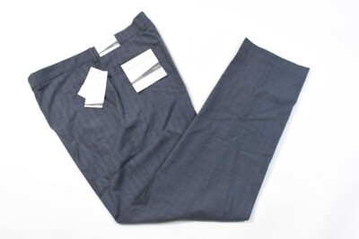 Perry Ellis Men Dress Pants New 31 32 33 34 36 38 Slim Fit Flat Front Dusty  Blue | eBay