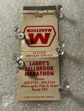 Larry’s Bellbrook Ohio Marathon Station Gas Oil Matchbook Vintage