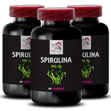 Super algae supplement - SPIRULINA - Antioxidant greens 3 Bottle 180 Capsules