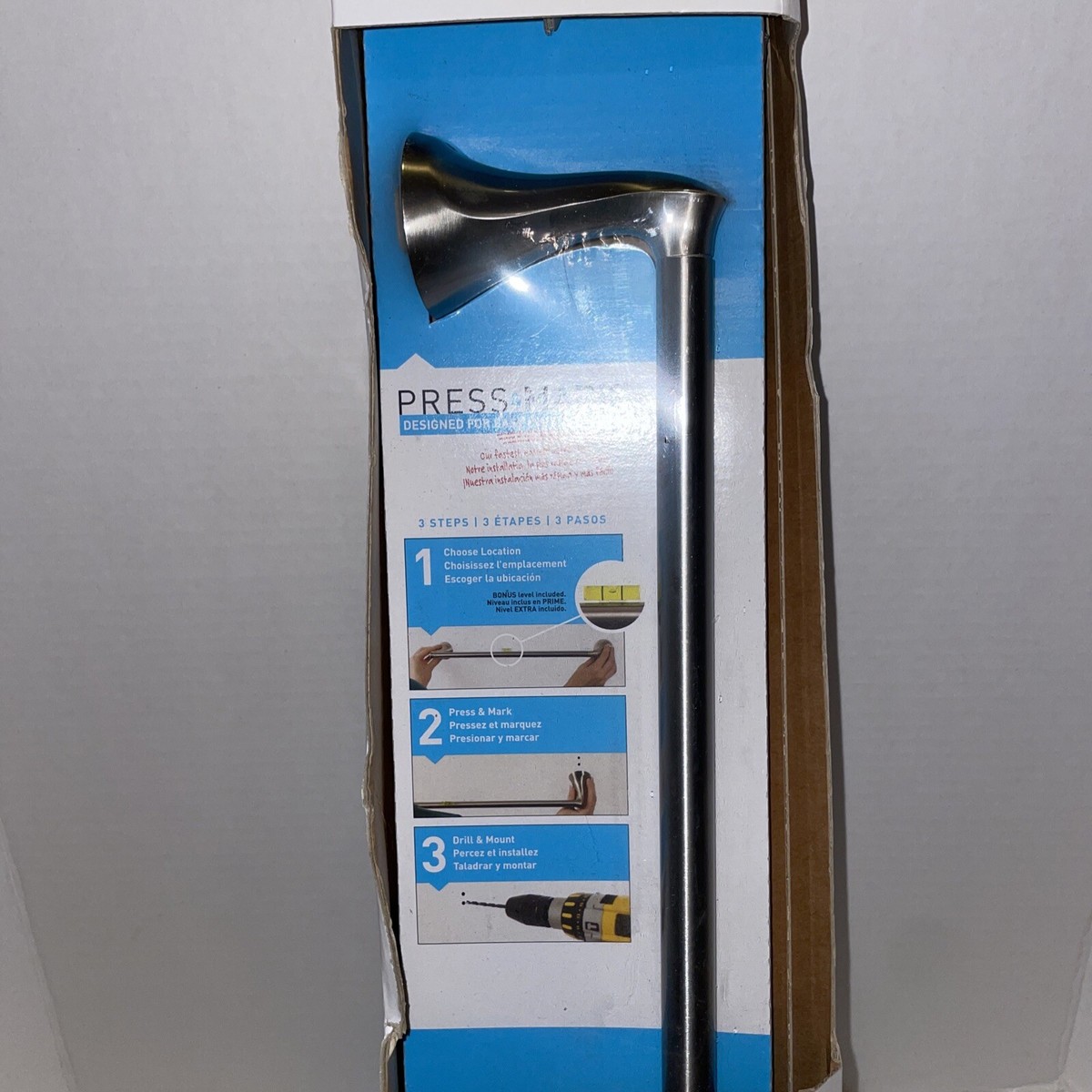 Moen Darcy 18-Inch Towel Bar In Brushed Nickel - MY1518BN, Bathroom Towel Rail With Press & Mark Mounting