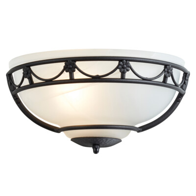 Wandleuchte Deckenfluter schwarz Metall weiß Glasschirm schwarze LED E27 60W
