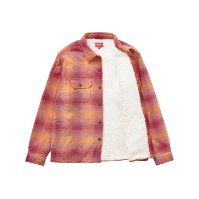Supreme Shearling Lined Flannel Shirtシャツ S】Supreme Shearling Lined Flannel Shirt