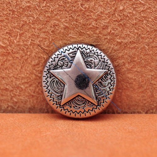 10X Silver Western Ranger Rodeo Star Leathercraft Saddle Beast Collar Conchos - Picture 3 of 8