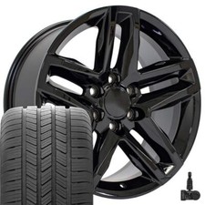 20 Inch Black 5911 Rims Goodyear Tires Tpms Set Fits Escalade Sierra Yukon