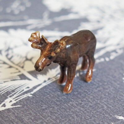 Rentier Moose Minifig Mini-Figur - Handbemalt Porzellan Deko