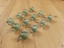 12 FISH DRAWER PULLS CABINET BATHROOM NAUTICAL KNOB CAST IRON DECOR CAST IRON