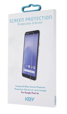 Key Tempered Glass Screen Protector for Google Pixel 3a - Clear